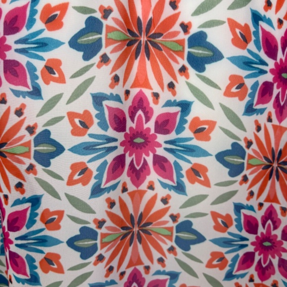 Gap Multi-Color Floral Print Sleeveless Tassel Tie Top Women's Size Medium - Picture 6 of 10